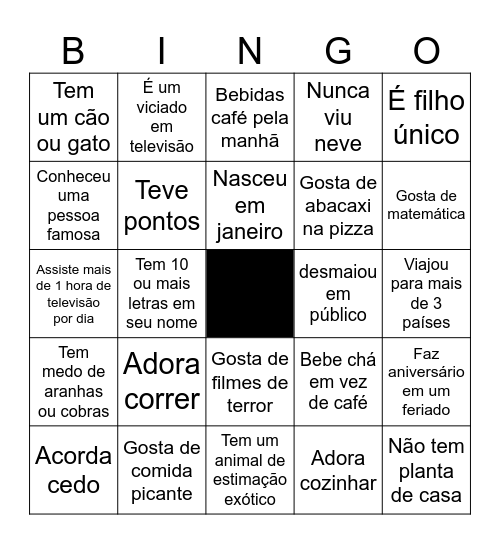 ENCONTRE ALGUÉM QUE... Bingo Card