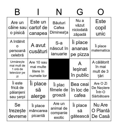 GĂSEȘTE PE CINEVA CARE... Bingo Card
