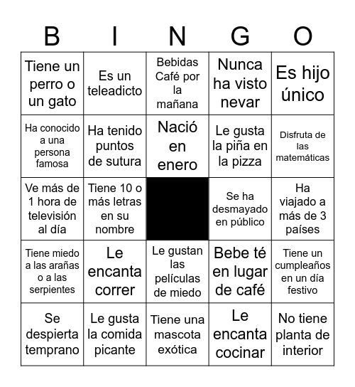 ENCUENTRA A ALGUIEN QUE... Bingo Card