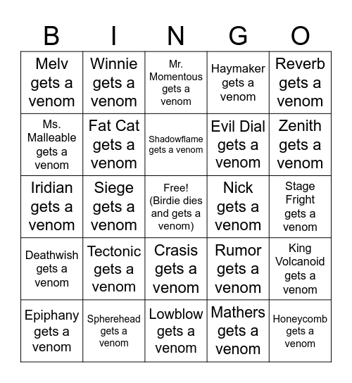 Caliber Season 2 Bingo (Real) Bingo Card