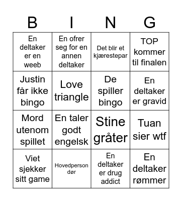 Squid 🦑 Bingo Card