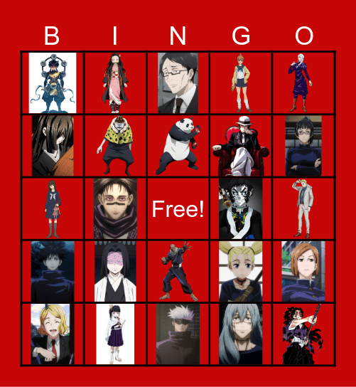 Bingo Otaku Jujutsu Kaisen Bingo Card