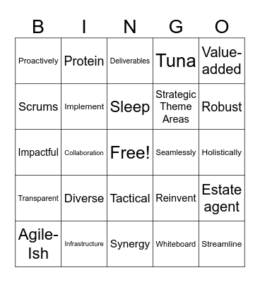 Corporate Buzzword Bingo Card