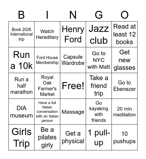 2025 Bingo Card