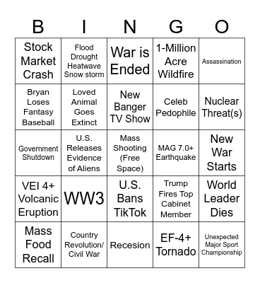 2025 Bingo Card