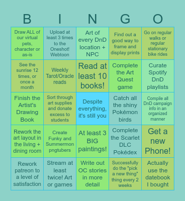 2025 Bingo Card!! Bingo Card