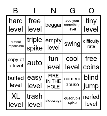 Recent tab BINGO Card