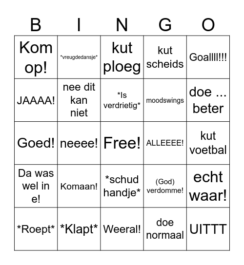 VOETBAL BINGO Card