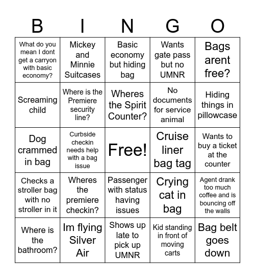 Lobby Bingo Card