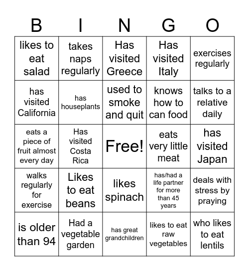 Find Someone Who... Bingo Card