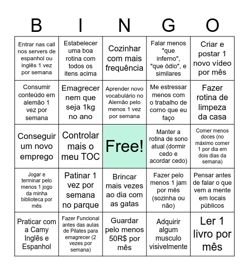 Metas 2025 Bingo Card