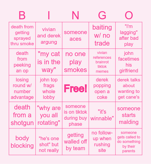 5-STACK VALORANT BINGO Card