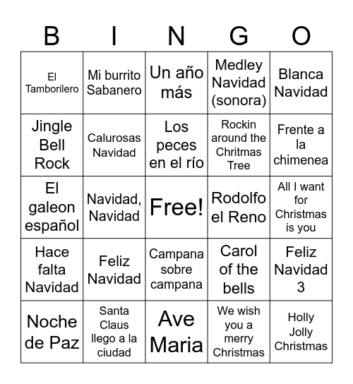 Amigo Secreto 2024 Bingo Card