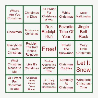 Christmas Bingo Card