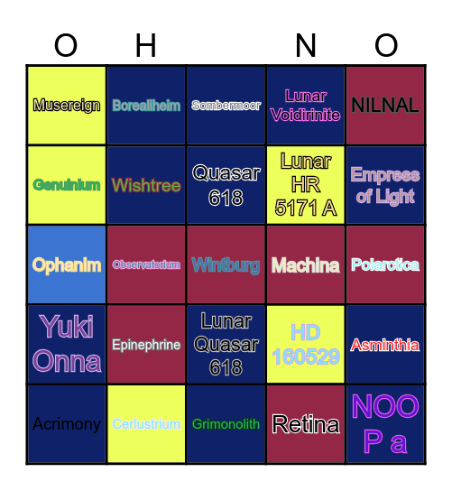 The 2025 REx BINGO Card