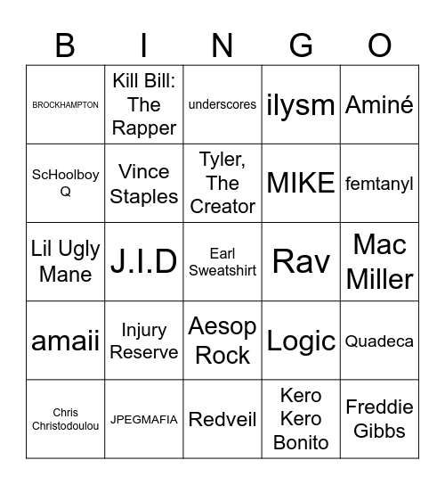 hotline bingo Card