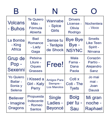 Bingo Musical 2025 Bingo Card