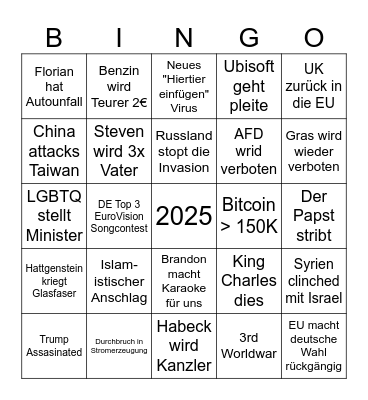 2025 Bingo Card