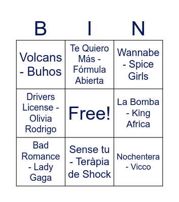 Bingo Musical 2025 Bingo Card