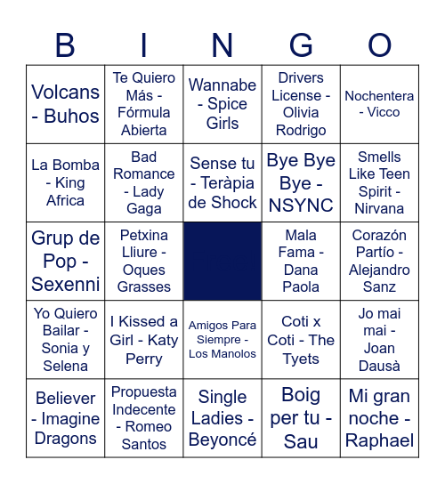 Bingo Musical 2025 Bingo Card