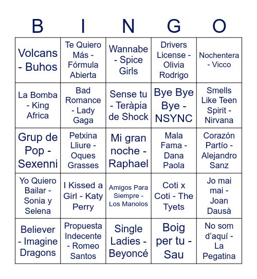 Bingo Musical 2025 Bingo Card