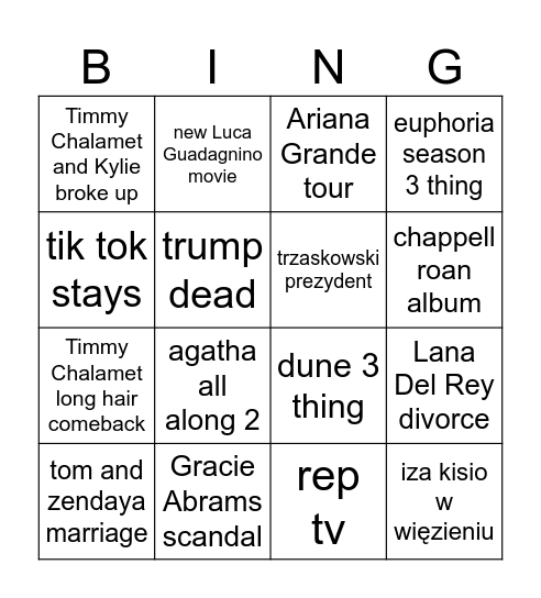 2025 bingo Card