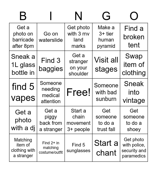 RnV 24 Bingo Card