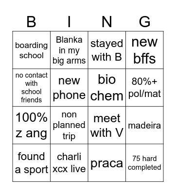2025 bingo Card