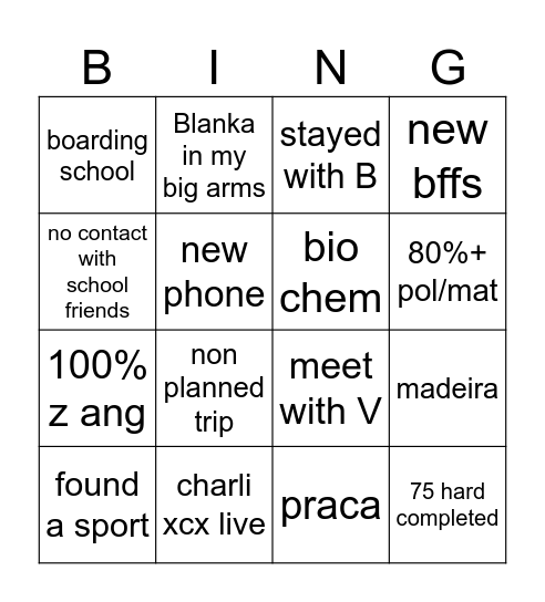 2025 bingo Card