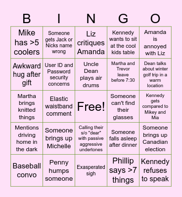 Christmuz Bingo Card