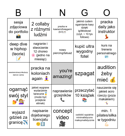 2025 Bingo Card