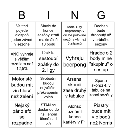 2025 Bingo Card