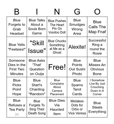 Phasmophobia Bingo Card