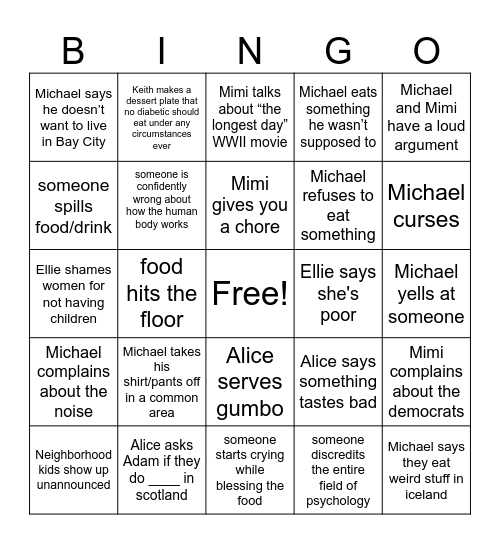 christmas bingo Card