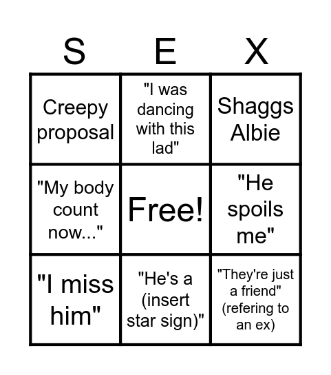 Kaiesha being "single" Bingo Card