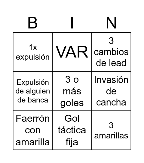 Final Campeonato CR 2024 Bingo Card