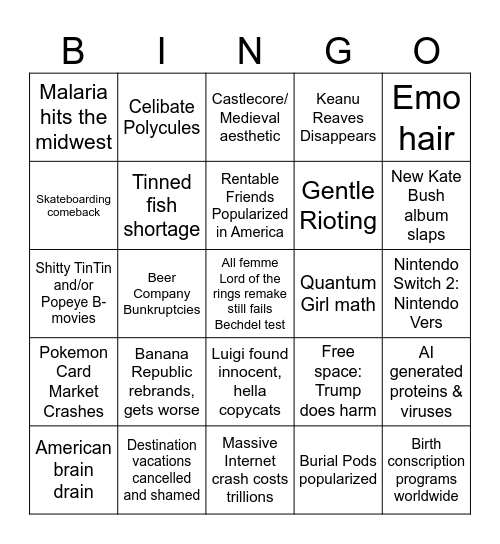 2025 Bingo Card