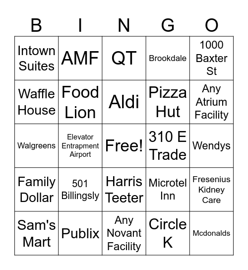 Alarm Bingo Card