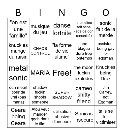 SONINGO Bingo Card