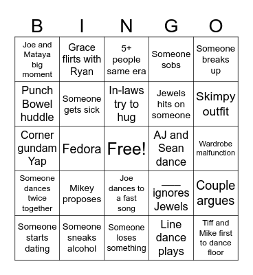 “Decade” Party Bingo Card