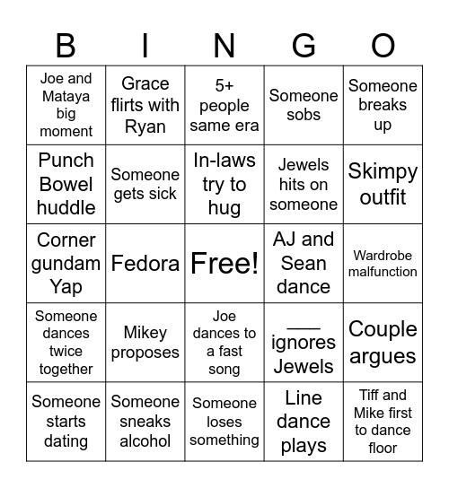 “Decade” Party Bingo Card