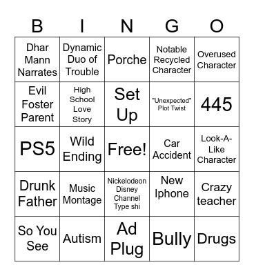 Dhar Mann Bingo Card