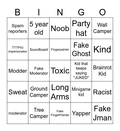 GTAG bingo Card