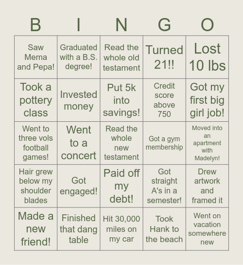 2025 BINGO Card