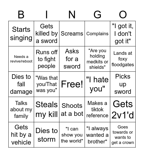 Ashlee's Bingo Card