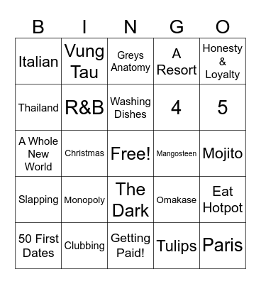 Get to know Amy Bingo Card