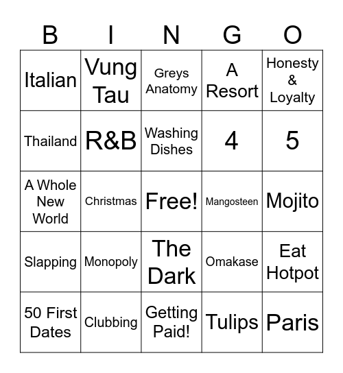 Get to know Amy Bingo Card