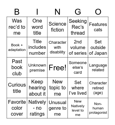2025 Bingo Card