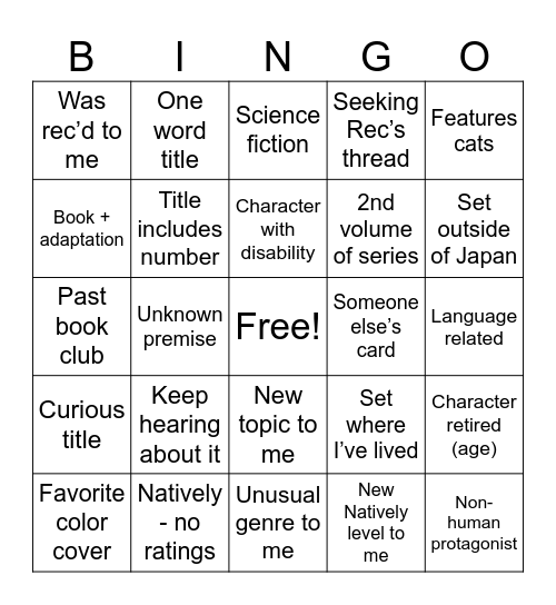 2025 Bingo Card