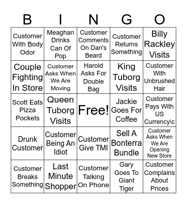 Last Week @ The PES Bingo Card